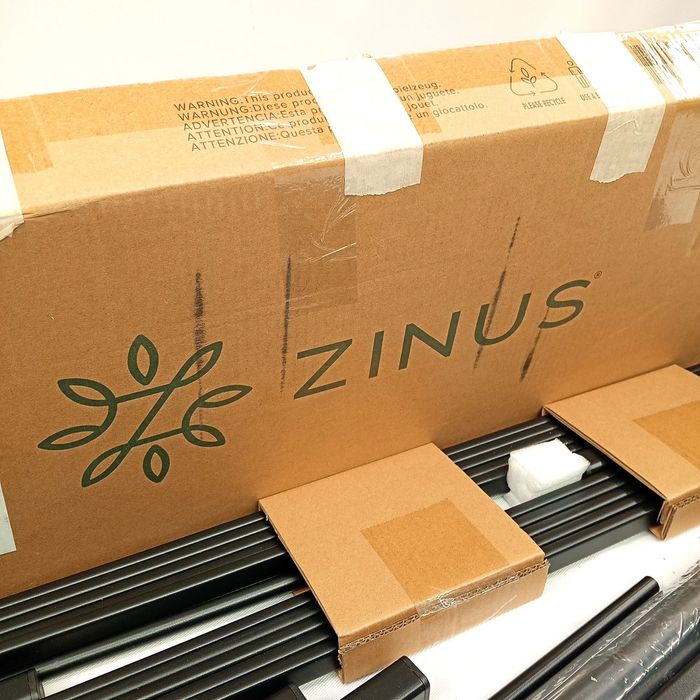 OUTLET Łóżko pojedyncze metalowe Zinus 90x190 czarny