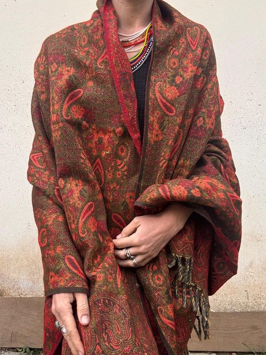 Szal duży ciepły Indie oversize