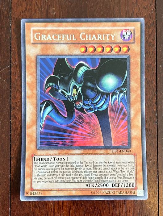 Yu-Gi-Oh! Misprint Toon Summoned Skull Graceful Charity DB1-EN040 Rara