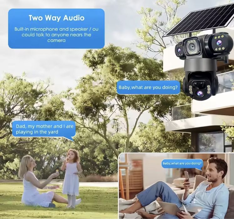 АВТОНОМНА ВІДЕОКАМЕРА 15мр 10x ZOOM WIFI V380Pro онлайн вулична камера