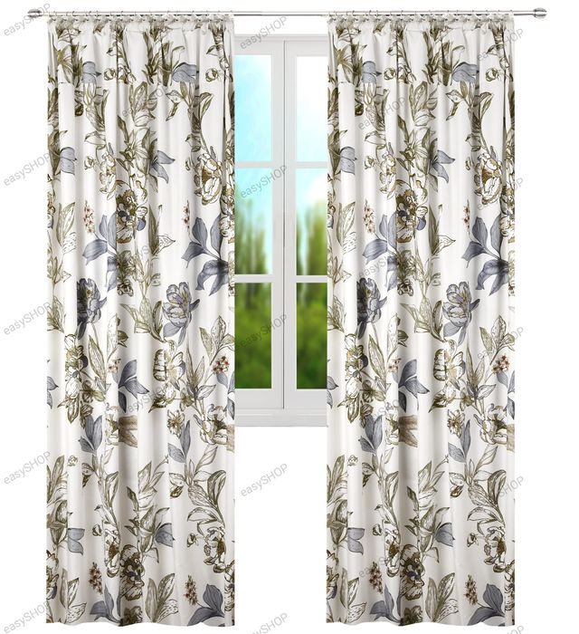 ‼️ WYPRZEDAŻ ‼️ 2 sztuki zasłon we wzory na taśmie