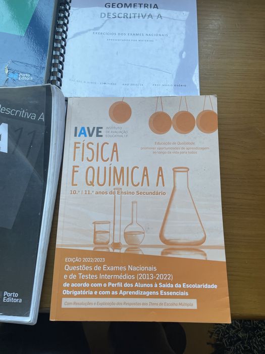 Conjunto/unidade, livros geometria/fisica-quimica