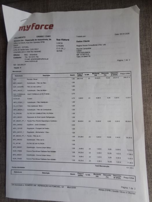 Citroen comercial C3 matricula 11-MC-50 Gasóleo