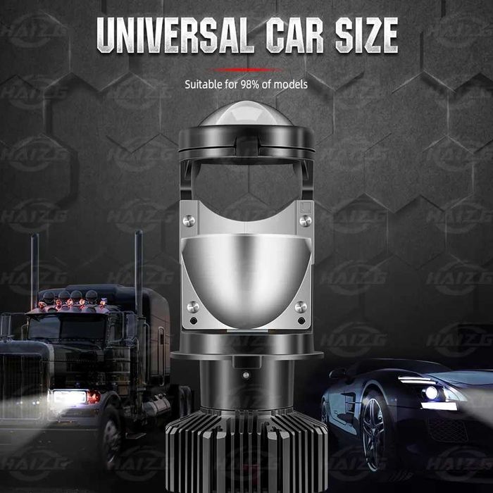 H4 Лед линза 34 000 люм. LED Projector светодиодная автолампа 140 watt