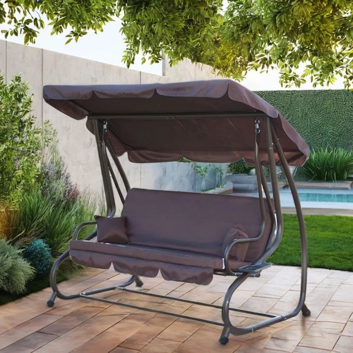 Садова трьохмістна гойдалка GARDEN LINE VENERA.Качеля садова розкладна