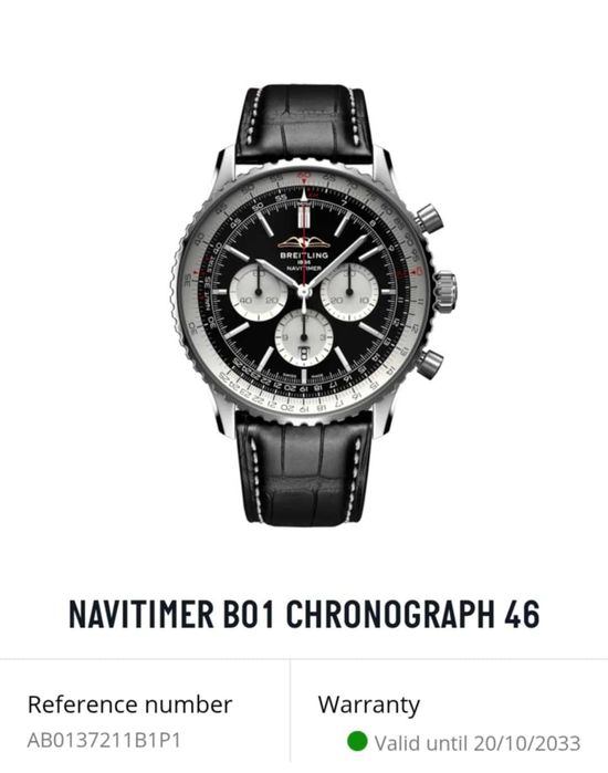Nowy Breitling Navitimer B01 Chronograph 46mm 2025r/ Gwar. do 2033r.