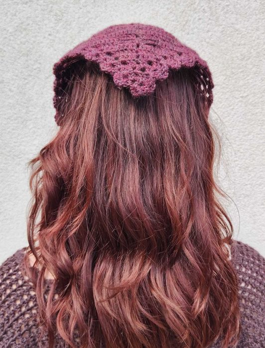 chustka trójkątna na szydełku handmade