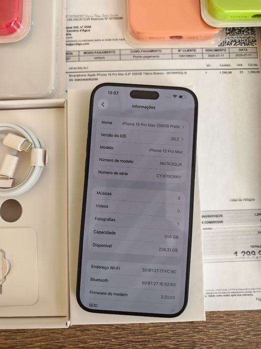 iPhone 15 Pro Max  6.7" 256GB Azul C/Garantia Em muito bom estado Aceito Retomas