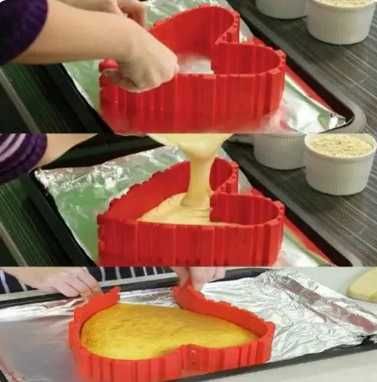 Силиконовая форма плотная для выпечки со складными бортиками разборная