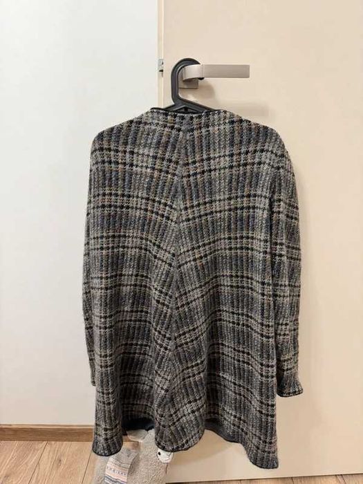 Sweter Escada by Margaretha Ley Cardigan Wool Mohair Brown Sweater M