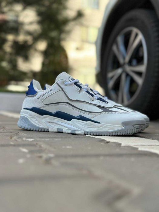 Кросівки Adidas Niteball ll White/Blue premium