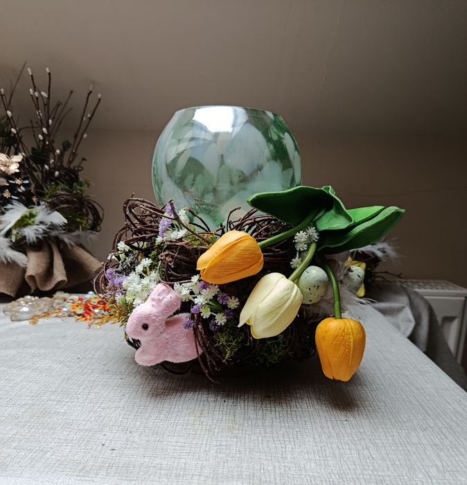 Kompozycja wielkanocna stroik