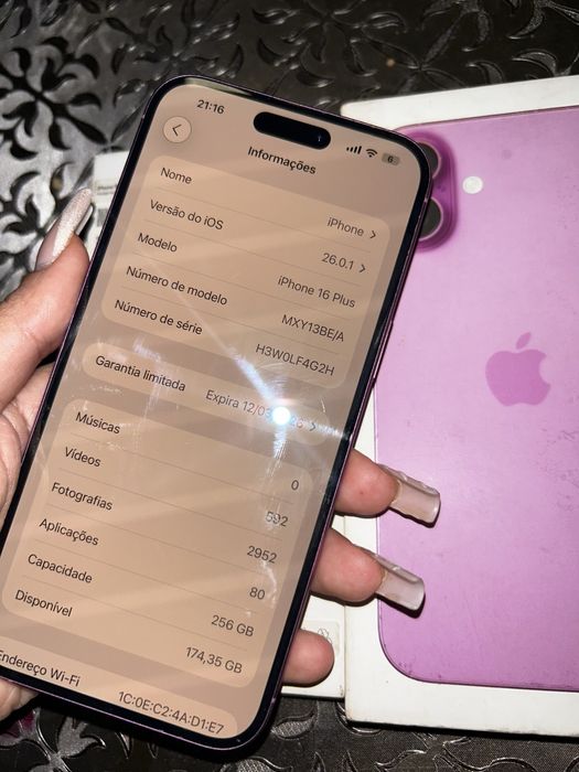 Iphone 16 plus rosa 256 gb com garantia