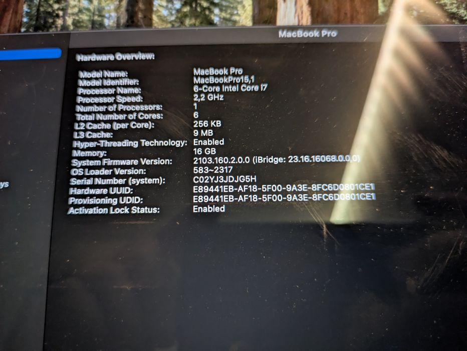 MacBook Pro 15” 2018 | i7 | 16GB | 256GB