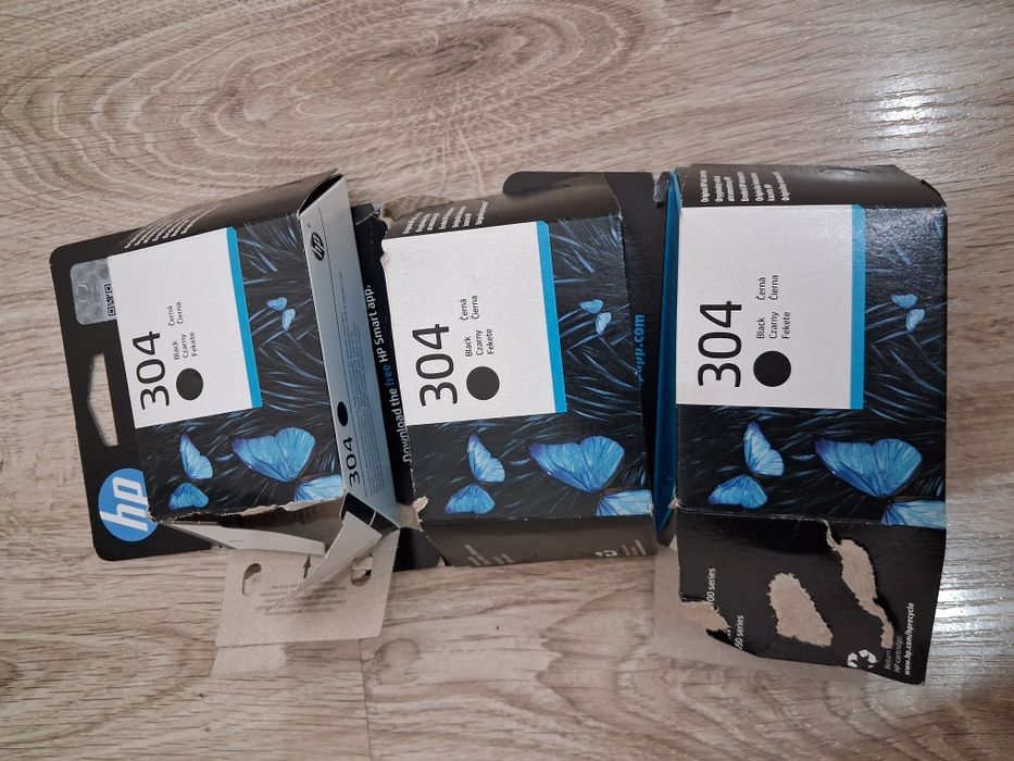 Zestaw 3 sztuki puste kartridże hp304 czarne