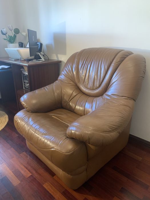 Maple / Sofá pele castanho