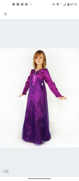 Sukienka karnawalowa kostium strój Elzy z krainy Lodu  122-128