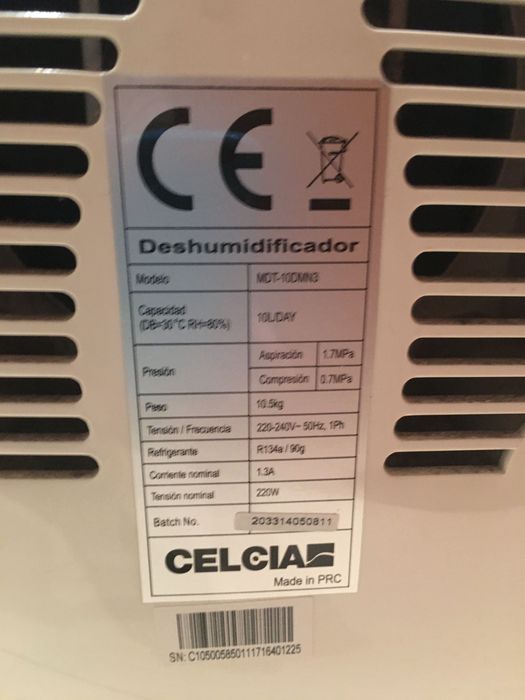 Desumidificador em perfeito estado