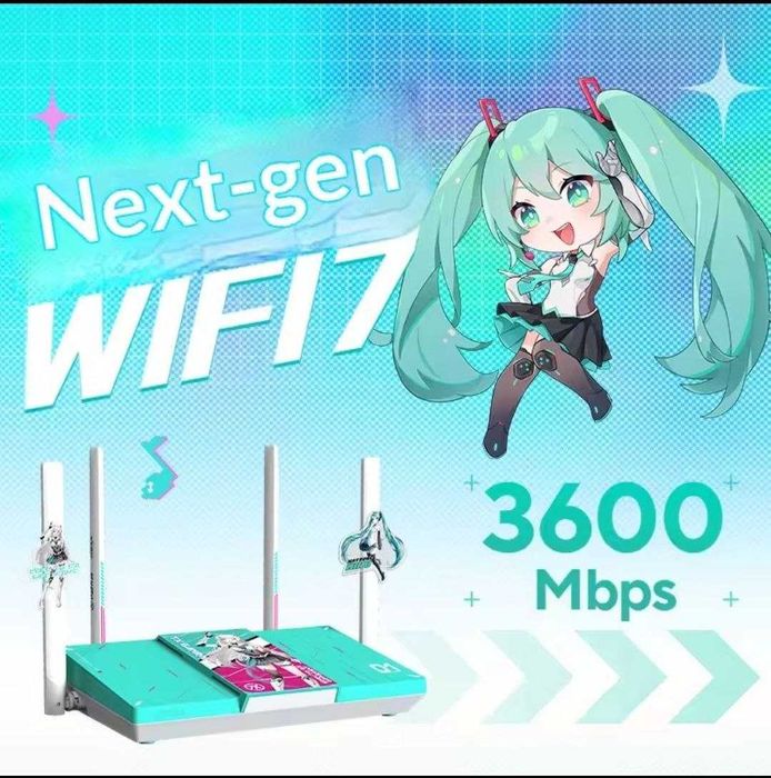 WIFI РОУТЕР ASUS RT-BE57 WiFi 7 (Hatsune Miku Edition) BE3600: 3