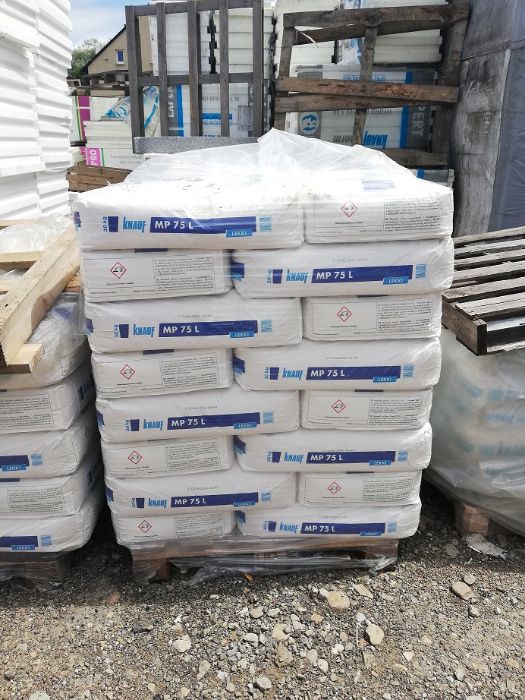 KNAUF MP 75 L worki 30kg - Tynk gipsowy MP75 maszynowy CAŁA POLSKA