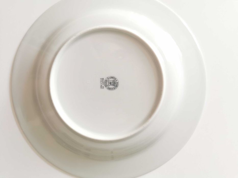 Talerz Książ głęboki chabrowy 22,5 cm Fabryka Porcelany Książ