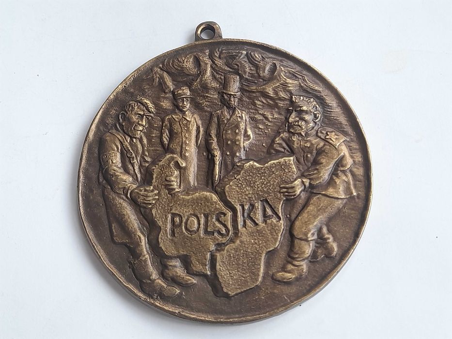 Plakieta Teheran Jałta Poczdam - rozbiór Polski (dwustronna)