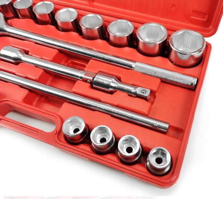 KLUCZE NASADOWE 21PCS 3/4" 19-50mm 6-kątne zestaw