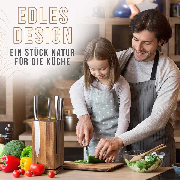 Дерев'яний магнітний тримач для ножів.