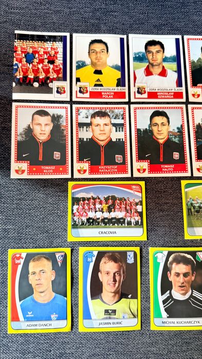 Liga Polska 98/99 + Ekstraklasa 2011 naklejki PANINI zestaw 23 sztuk