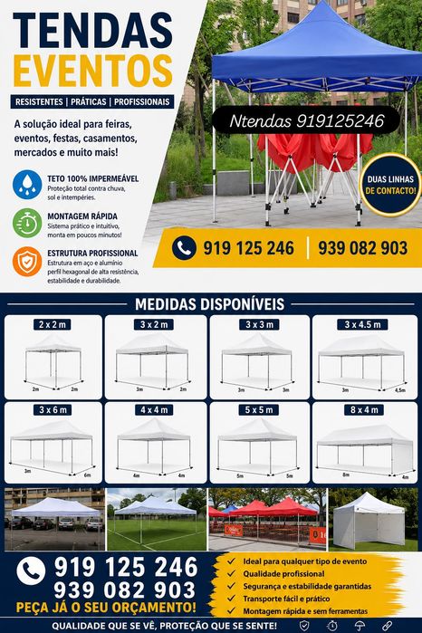 Tendas eventos ate 8x20metros