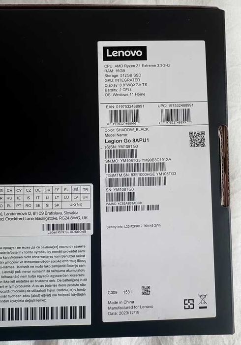 Lenovo Legion Go Z1 Extreme 512 GB Stan bardzo dobry