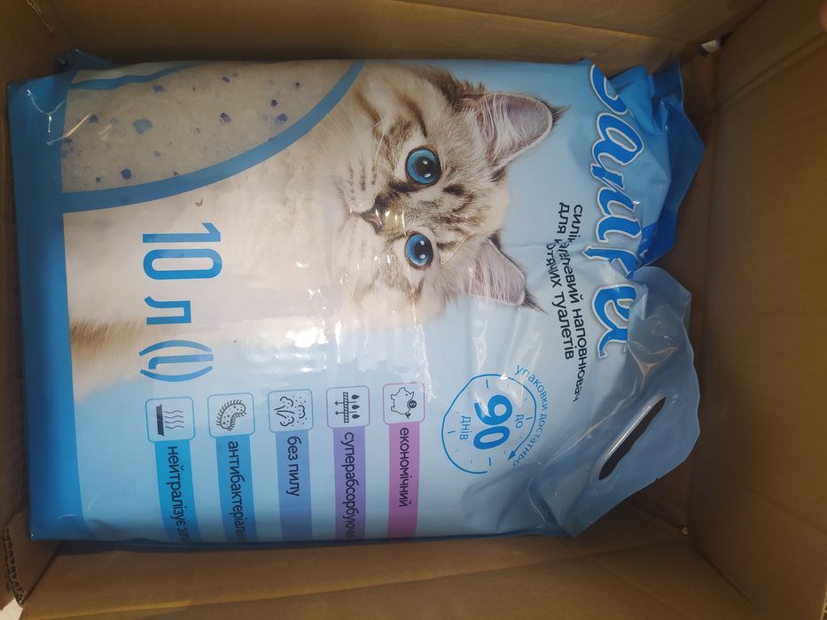 Силікагель 30л ящик Сані пет наповнювач