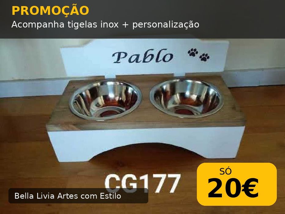 Comedouros em madeira para cães e gatos