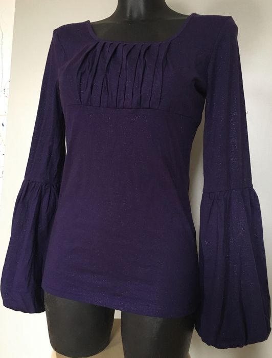 Bluzka z bufkami brokatowa