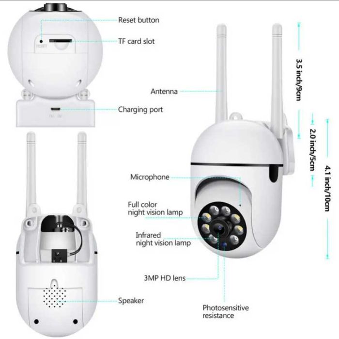 Câmera de Vigilância Ao Ar Livre Wireless Wifi Ip Câmera YCC365 PLUS