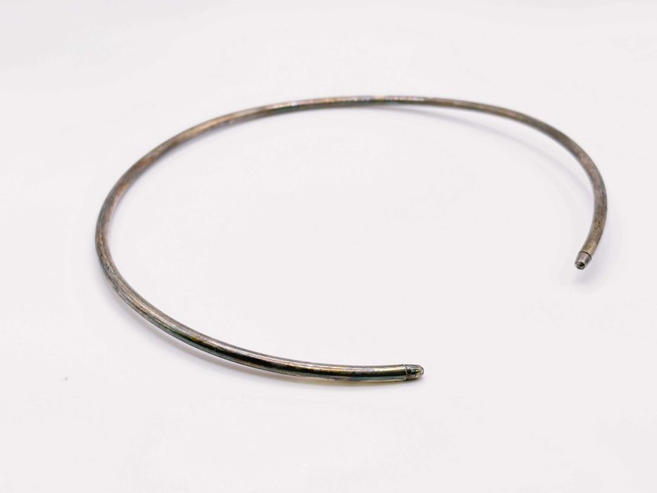 Sztywna kolia naszyjnik półotwarta srebro 925 choker damski