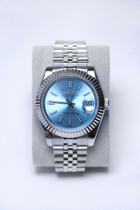 Zegarek Custom Mod Datejust Classic Ice Blue Jubilee Seiko Mod