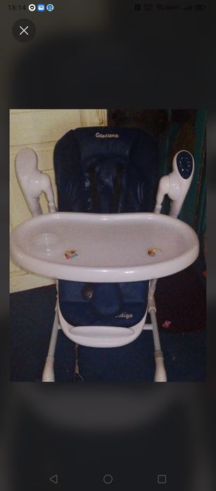 Стільчик для годування та електрогойдалка 2 в 1 Caretero Indigo