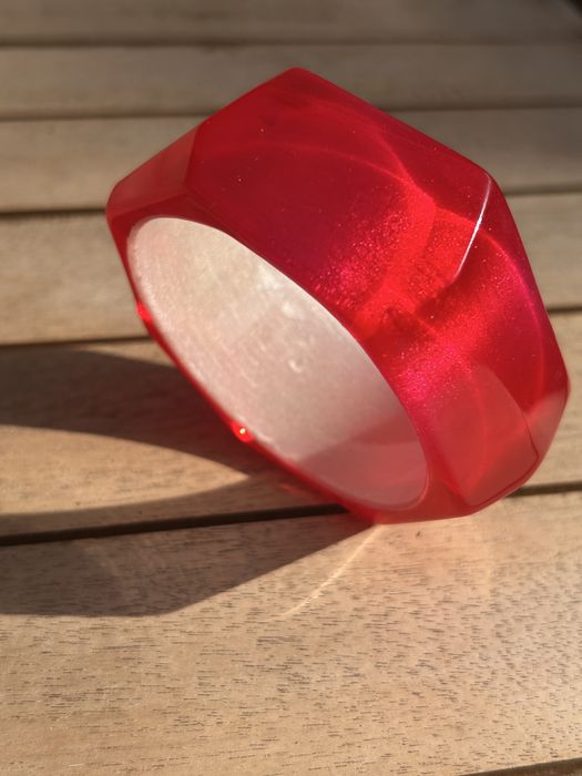 Oryginalna bransoletka Malinowa Fasetowana Bangle