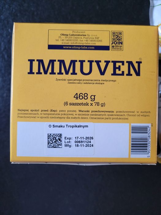 OLIMP Nutramil Immuven o smaku tropikalnym, wysokobiałkowe 4 saszetki