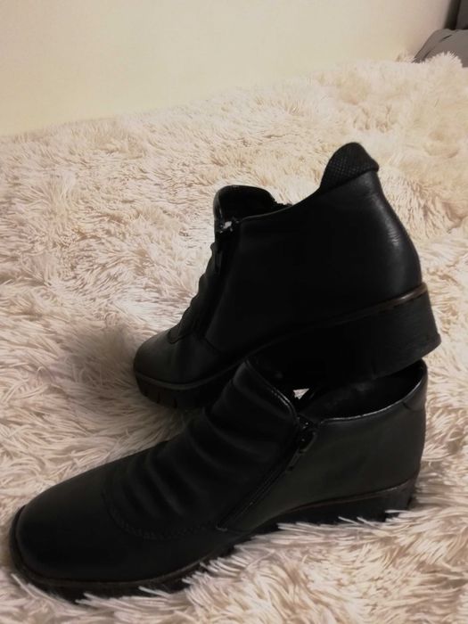 damskie półbuty Rieker 38 skóra ocieplane wełną byty Rieker 38 wełna