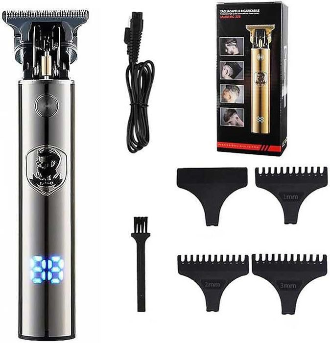 Máquina de Contornos e Aparador de Precisão cabelo e barba Prateada NOVA