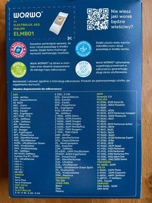 Worki do odkurzacza 8 sztuk