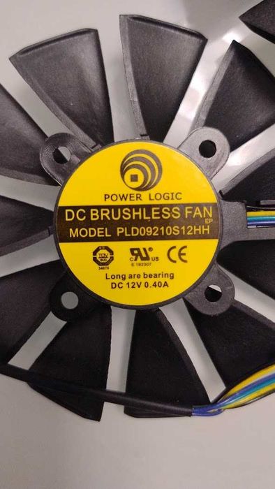 Вентилятор кулер ASUS GTX1060 1070 RX480 Dual 87мм PLD09210S12HH 2шт.