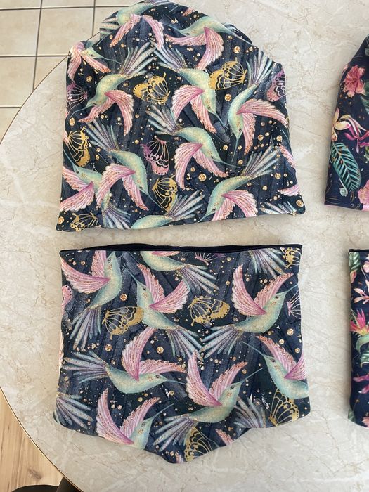 Komplety wiosenne czapka komin bawełniane 54 cm