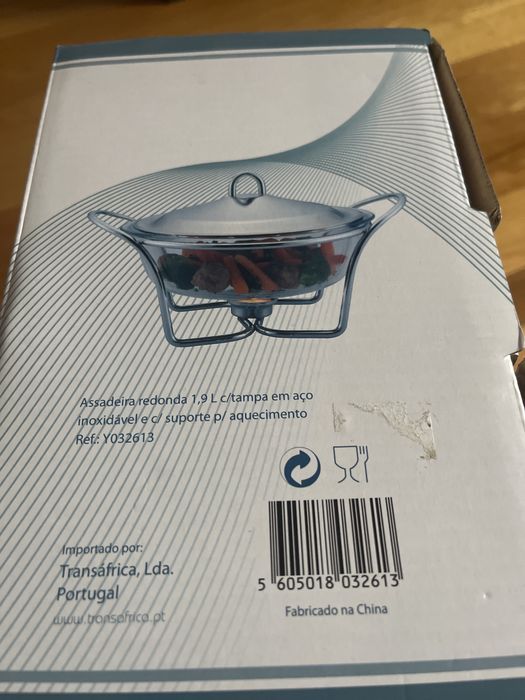 Assadeira com suporte com aquecimento vela