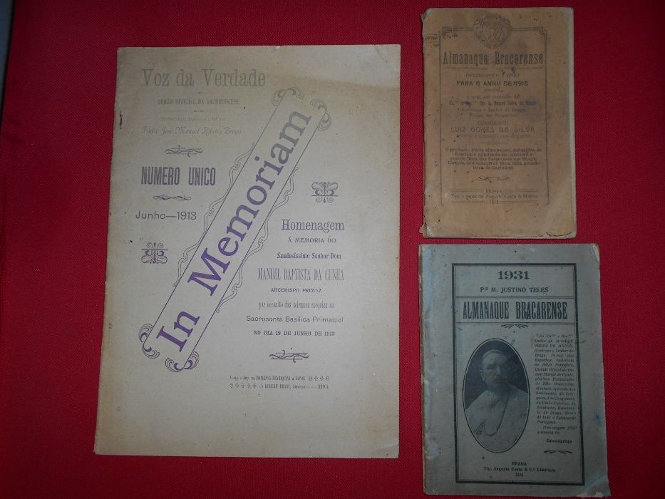5 livros RAROS e ANTIGOS versando sobretudo sobre a cidade de Braga.