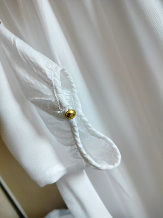 Biała koszula z koronką bawełniana
