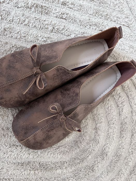 Mary Jane szerokie okrągłe noski mokasyny r.37 wkł.24cm barefoot kokarda