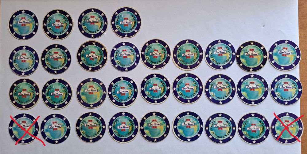 Żetony z państwami star foods 30szt.